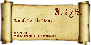 Maráz Ákos névjegykártya