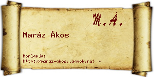 Maráz Ákos névjegykártya