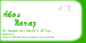 akos maraz business card